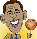 image of former president obama and basketball